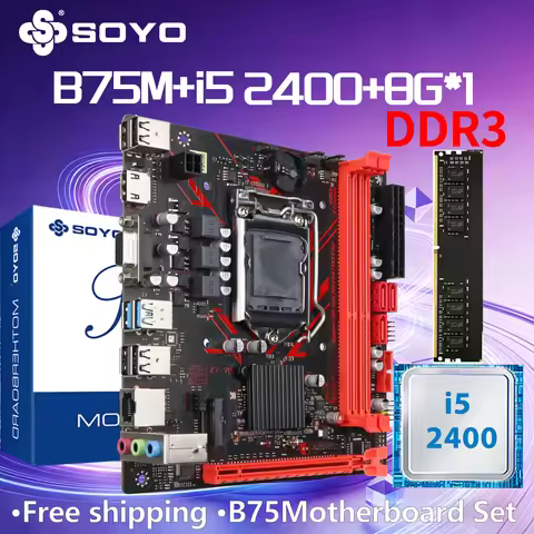 SOYO B75M DDR3 Motherboard i5 2400CPU 8G RAM Desktop Computer components Game kit xeon PCIE3.0x8 M.2