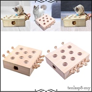 [Tenlzsp8] Wooden Cat Toys Whack Mole Pet Maze Box with 8 Holes Interactive for Yard Garden