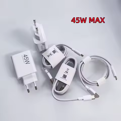 Xiaomi 45W EU Charger Turbo Fast Charge Adapter 6A 2M 1.5M Type C Cable for Redmi Note 14 13 12T 11T