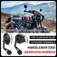 Retro Cafe Racer Bar End Mirrors FOR SUZUKI GSX-8TT GSX-8T SV650 GN160 CNC Aluminum Handlebar End Re