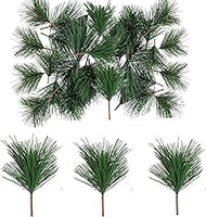 alblinsy 70 Packs Artificial Pine Branches, 4" Christmas Green Plants Pine Needles Branches Garland for DIY Garland Wreath Embellishing and Home Garden Decoration
