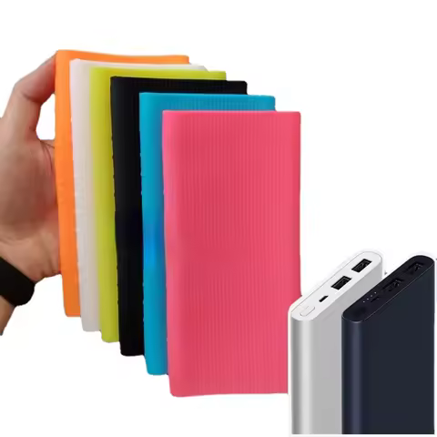 Silicone Protector Case Cover for Xiaomi Mi Power Bank 2 10000 MAh Dual USB Power Bank Protector Ski