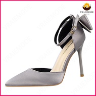 VRAIEMODE High-Heeled Shoes Thin Heels Women Pumps Bow Heeled Sandals Closed Toe Pointed Toe Ladies