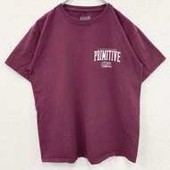 古著火影忍者疾風傳短袖動畫印花 T 卹，印有鳴人和佐助的酒RED圓領，L 碼