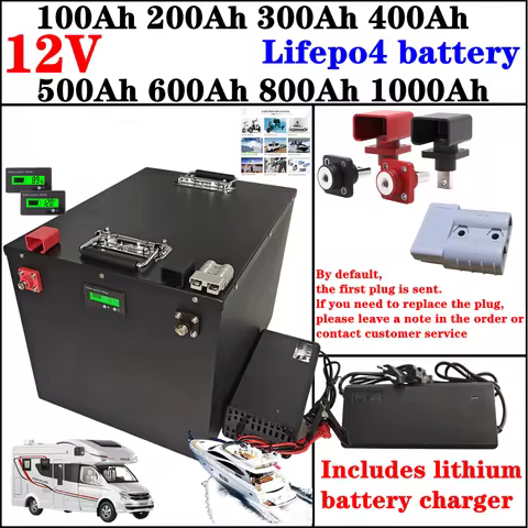 12V Lifepo4 100Ah Lithium Battery 200Ah 300Ah 400Ah 500Ah 600Ah 800Ah 1000Ah for 1KW 2KW Off-Grid Ba