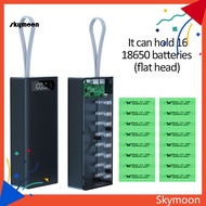 Skym* C16-PD-QI Battery Storage Box Welding Free Quick Charge Removable 16 x 18650 Battery Holder Box for Office