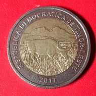 koin bimetal Timor Leste 200 centavos