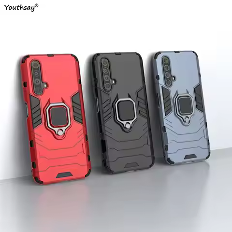 For Realme X3 superzoom Case for Realme X3 superzoom Cover Funda Armor Shell Finger Ring PC Phone Bu