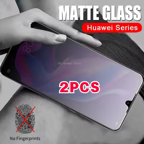 2PCS Matte Tempered Glass Screen for Huawei P20 Pro P30 Lite Nova 3i 5T 7i 8i Y7 Y9 Prime 2019 Y7A Y
