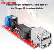 Dual USB Output 9V/12V/24V/36V to 5VDC-DC Car Charger Charging 3A Step-down Regulator Power Supply Module