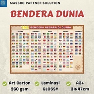 EDUCATIONAL POSTER 195 FLAGS OF THE WORLD COMPLETE A3+ READY TO SHIP