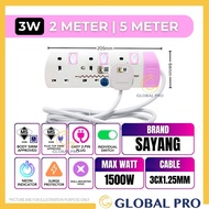 SIRIM 2/5MTR SAYANG PINK Trailing Socket Plug Penyambung Wayar Surge Protection Extension Power Exta