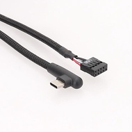 Motherboard USB 9-Pin to type-c Cable type-c Elbow Data Cable Braided Network Cable
