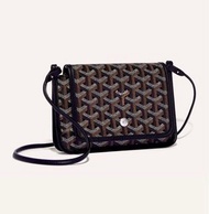 Goyard plumet pocket wallet black cross body handbag