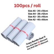 100pcs - A5/A4/A3/A2 Paper White Packing Bag Parcel Shipping Bag / Courier Bag Plastic Bag Flyer