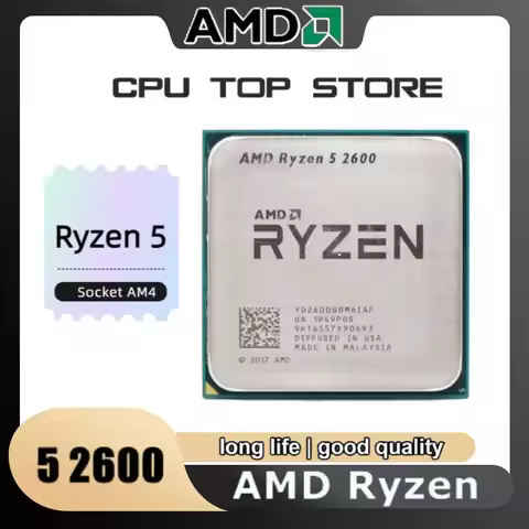 AMD Ryzen 5 R5 2600 3.4GHz 6-Core 12-Thread CPU Processor Socket AM4