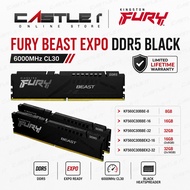 Kingston FURY Beast EXPO DDR5 8GB 16GB 32GB 6000MHz CL30 Black Desktop Gaming RAM