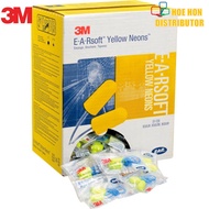 3M Earsoft Disposable Earplugs (Corded with String) Yellow Neons 1 Pair 311-1250
