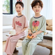 Kids Pyjamas Cooling Cotton Stretchy Children Sleepwear Breathable Boys Girls Loungewear 90cm-160cm