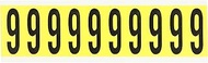 Brady 3440-9 2-1/4" Height, 7/8" Width, B-498 Repositionable Coated Vinyl Cloth, Black On Yellow Col