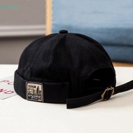 NICKOLAS Men Women Skullcap, Cotton Dome Brimless Hat Unisex, Retro Solid Color Docker Cap Bonnet Me