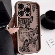 Casing For iPhone 11 12 11 Pro 11 Pro Max 12 Pro 12 Pro max 13 Kotak telefon kupu-kupu antik silikon