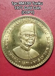 [Special Offer] 1pc Tunku RM100 1971 Gold Coin (COPY) / 100 Ringgit Gold Coin Tunku Abdul Rahman Put