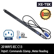 PDU Power Distribution Unit 20 ways IEC C13 (32amp, meter reading)