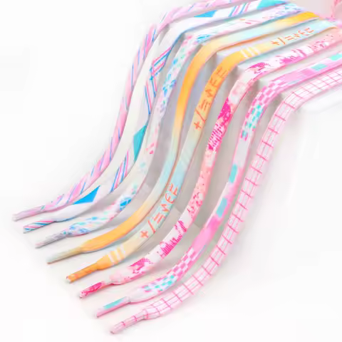 Flat Shoelaces for Sneakers Rainbow Tie-dye Personalized Shoe Laces Tenis Shoelace Suitable Sports C