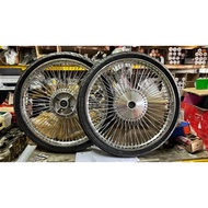 HONDA C70 GBO GBOJ Rim FULL CHROME TEGAK 72Hole Set Siap Tyre Complated Set