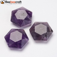 1pc Amethyst Pendants Hexagon 28-29x25x9-10mm Hole: 1.5mm