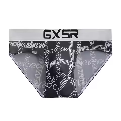 GXSR men's ice silk loose trend fashion pattern u convex bag elastic breathable comfortable D88 tria