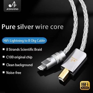 HIFI Lightning To USB B OTG Cable High Quality Pure Silver Otg Typec Aduio Cable For Phone and DAC M