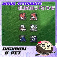 Digimon V-pet 1V Virus Attribute Digivice Jewelry Bag Pixel
