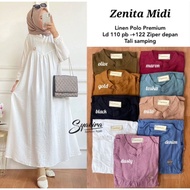 Zenita Midi Dress Baju Gamis Wanita Busui Friendly Size Jumbo Bahan
