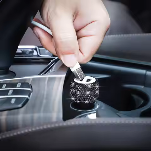 Bling Bling USB Car Charger 5V 2.1A Dual USB Port Fast Adapter Car Decor Styling Diamond Car Accesso