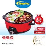 Powerpac Steamboat &amp; multi cooker, Hot pot 5L with Yuanyang Pot (PPMC633)