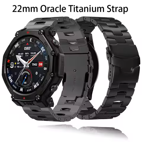 22mm Oracle Titanium Strap for Amazfit T-Rex3 Pro 48mm/Balance 2-1 Stainless Steel Band for Huawei W