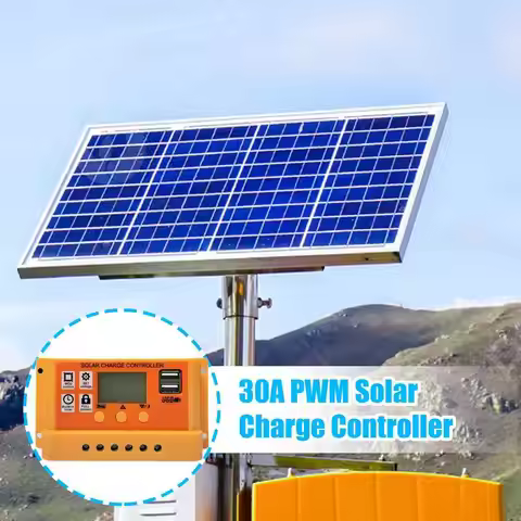 Solar Charge Controller Double USB Port 30A PWM Solar Charge Renewable Energy Controller Multiple Lo
