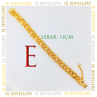 Free Cop 916 (B252GP) Emas Bangkok Adult Bracelet Curb Bangle Chain Gelang/ RantaiTangan Dewasa Bens