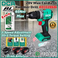 DCA 20V Brushless Cordless 60Nm Powerful Hammer Drill Driver with 13mm Metal Chuck ADJZ2060i [ 2 x 4.0AH Battery ]