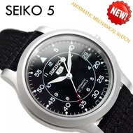 SEIKO_5 Automatic รุ่น SNK809K2 Black Military นาฬิกาข้อมือผู้ชายสายผ้าร่มไนล่อน สีดำ ตัวขายดี - มั่นใจ ของแท้ 100% ประกันศูนย์ S-e-i-k-o 1 ปีเต็ม