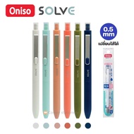 ปากกาเจลกด ขนาด 0.5 มม.หมึกสีน้ำเงิน ตราโอนิโซะ oniso รุ่น 9112 SOLVE ลายมินิมอล มีคลิปหนีบ 6 สี *เป