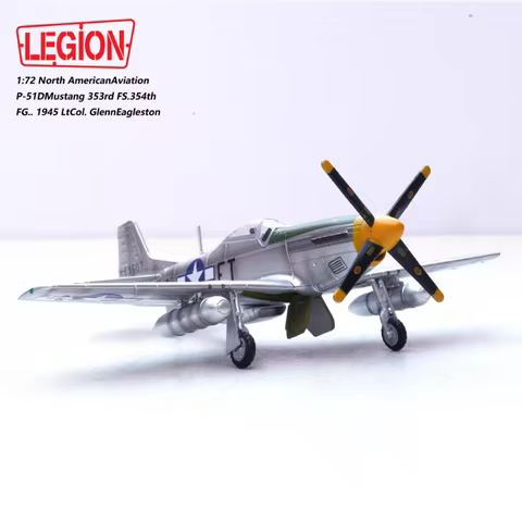 Diecast 1/72 Scale American P-51D Mustang Fighter Simulation Aircraft Model Ornament Finished Displa