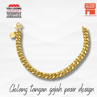Youloong Rantai/Gelang tangan Gajah Licin/Pasir EMAS916/ Gajah/(sand) bracelet 916GOLD