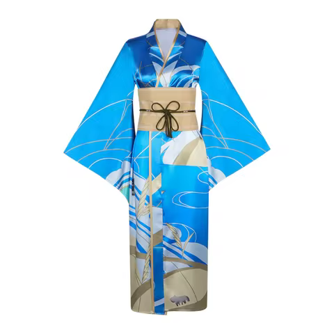 20th Century Electric Catalog Momokawa Inako Cosplay Costumes Sparks of Tomorrow Blue Kimono Dress W
