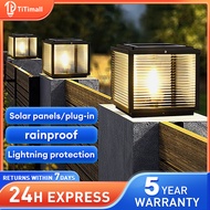 Solar Pillar Light Waterproof Outdoor Gate Light Solar 4-Colors Solar Fence Lamp with E27 Holder Lampu Tiang Pagar Solar