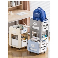 School Bag Storage Rack Movable Trolley Book Storage Rack Multifunctional Desk Storage Cabinet Cabin