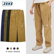 ZEKE Men Cargo Pants Ki Pocket Zipper Tactical Working Long Pant Plain Trouser