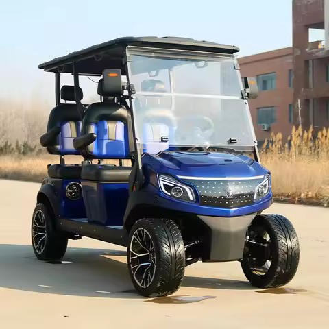 60V Lithium Batter Golf Cart 4 Seater Power 4 Wheel Electric Golf Car Buggy Solar Panels Beach Golf